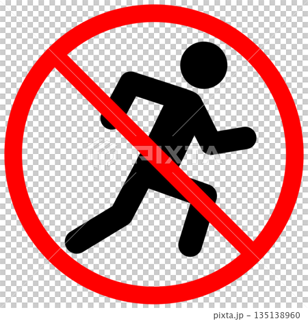 駆け込みや走ることを禁止するマーク 135138960