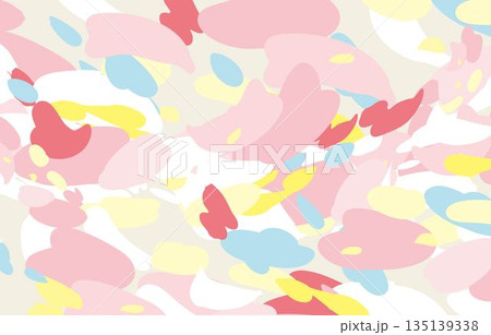 ピンクの春 パステルカラーのやさしい背景イラスト ピンクの春 パステルカラーのやさしい背景イラスト 135139338