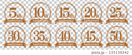 アニバーサリーのロゴ「5周年、10周年、15周年、20周年、25周年、30周年、35周年、40周年、 アニバーサリーのロゴ「5周年、10周年、15周年、20周年、25周年、30周年、35周年、40周年、 135139342