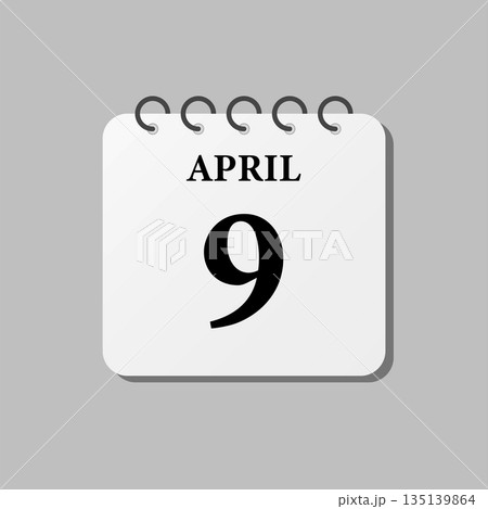 Icon page calendar day - 9 April 135139864