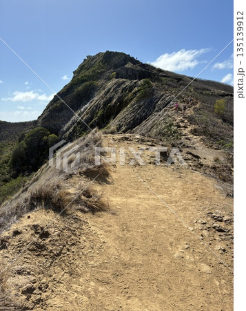 ハワイのラニカイ・ピルボックス・トレイルの道 135139912
