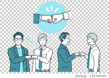 圖：商界人士互相握拳致意 135140204