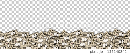 一万円札のシームレス背景画像。新一万円札。紙幣。 一万円札のシームレス背景画像。新一万円札。紙幣。 135140242