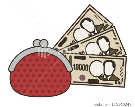 お財布とお金。一万円札。 お財布とお金。一万円札。 135140245