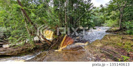 Macaws waterfall in Presidente Figueiredo near Manaus in the amazon region in Brazil 135140613