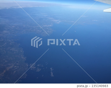 Flying above clouds journey concept 135140983