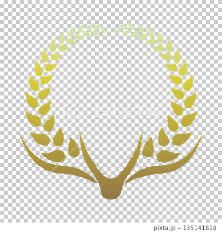 插畫素材_稻穗框_黃色漸變 插畫素材_稻穗框_黃色漸變 135141818