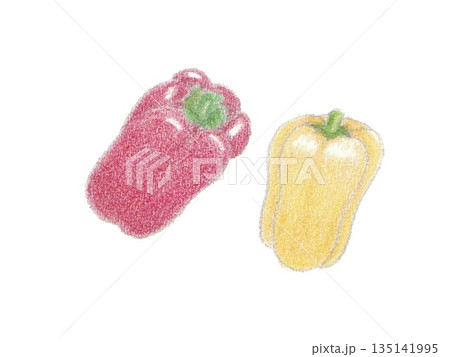 赤と黄色のピーマン 135141995