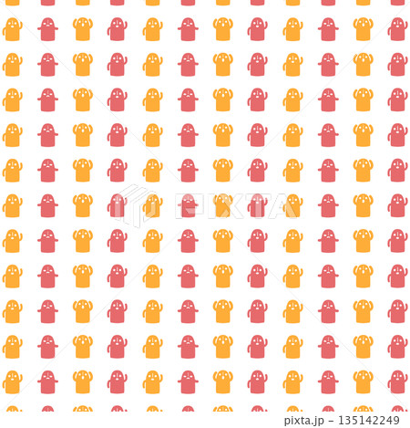 赤橙のハニワの背景素材 135142249