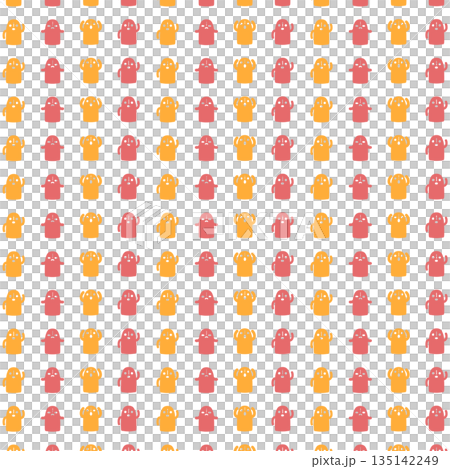 赤橙のハニワの背景素材 135142249