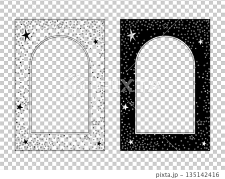 Handwritten star vertical frame background (A4 compatible, monochrome, vector) Handwritten star vertical frame background (A4 compatible, monochrome, vector) 135142416