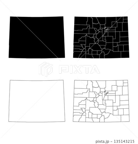 Colorado State Outline and Solid Fill Map Set. Colorado State Outline and Solid Fill Map Set. 135143215