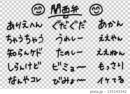 関西弁のかわいい手書き文字素材セット 知らんけど、ええねんなどのセリフ 関西弁のかわいい手書き文字素材セット 知らんけど、ええねんなどのセリフ 135143342