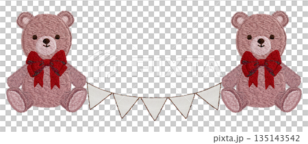 【泰迪熊和花環】手工刺繡插畫材料 135143542