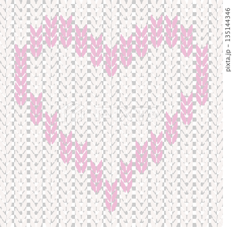 嬰兒粉紅色心形圖案平針編織背景插圖（透明類型） 135144346