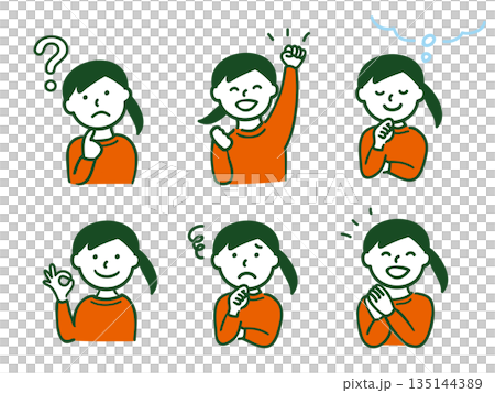 女の子　表情　セット 135144389