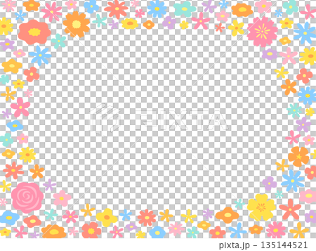 多彩的花框架 135144521