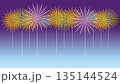 打ち上げ花火のイラスト背景素材 夜空 イベント お祭り 装飾 ベクター 135144524