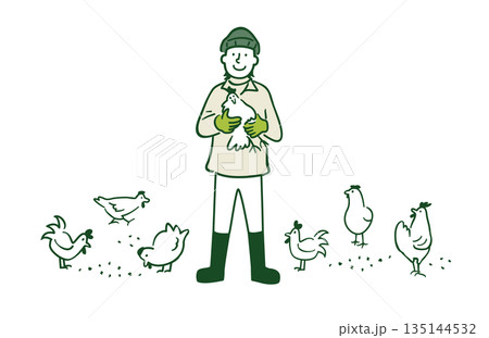 養鶏農家の男性 135144532