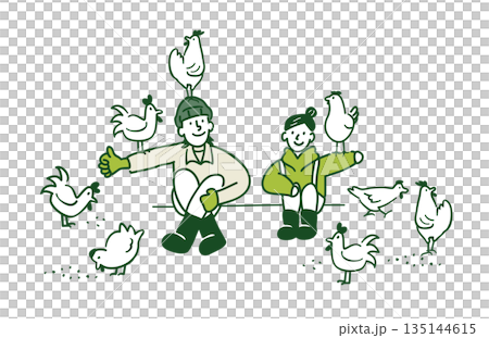 養鶏農家の夫婦 養鶏農家の夫婦 135144615