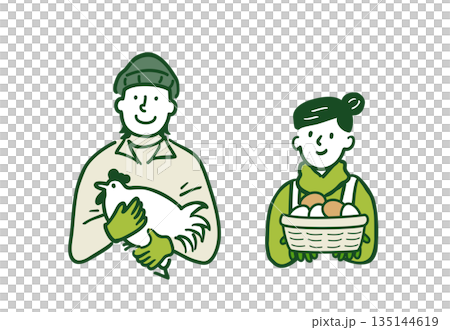 養鶏農家の夫婦 135144619