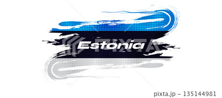 Estonia Flag in Brush Paint Style and Halftone Effect. Estonia Flag Background with Grunge Concept Estonia Flag in Brush Paint Style and Halftone Effect. Estonia Flag Background with Grunge Concept 135144981