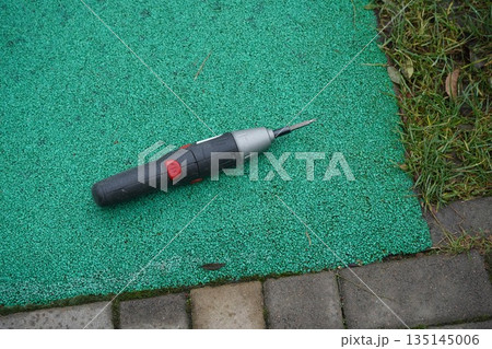 Cordless portable screwdriver. Work tool Cordless portable screwdriver. Work tool 135145006