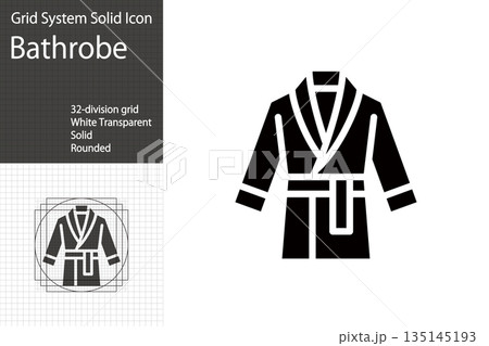 バスローブや着物のアイコン,バスローブのイラスト 135145193