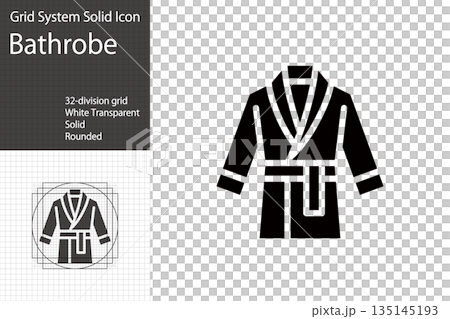 バスローブや着物のアイコン,バスローブのイラスト 135145193