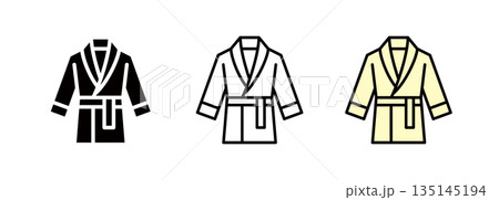 バスローブや着物のアイコン,バスローブのイラスト 135145194