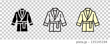 バスローブや着物のアイコン,バスローブのイラスト 135145194