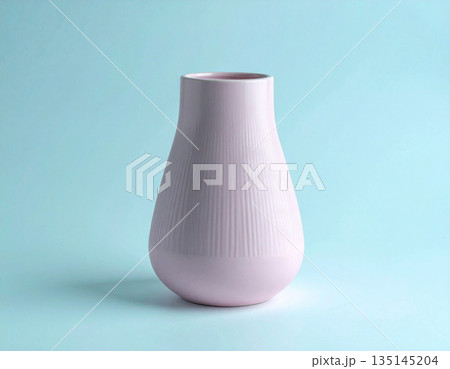 Mockup for home design content. Ceramic vase in pink tones on a white background. Modern minimalist vase. Neutral tones. Mockup for home design content. Ceramic vase in pink tones on a white background. Modern minimalist vase. Neutral tones. 135145204