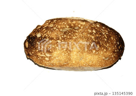 A Close Up of a Toasted Home Made Bread Slice Toast Showing Texture A Close Up of a Toasted Home Made Bread Slice Toast Showing Texture 135145390