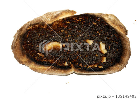 A Close Up of a Toasted Home Made Bread Slice Toast Showing Texture A Close Up of a Toasted Home Made Bread Slice Toast Showing Texture 135145405