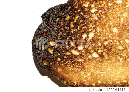 A Close Up of a Toasted Home Made Bread Slice Toast Showing Texture A Close Up of a Toasted Home Made Bread Slice Toast Showing Texture 135145411