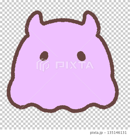 紫のシンプルなめんだこのイラスト 135146131