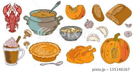 set of dishes and dishes 135146167