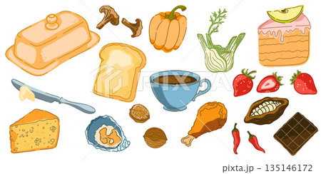 set of bakery products 135146172
