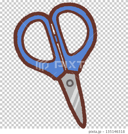 簡單的藍色剪刀插圖 135146318