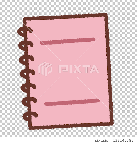 簡單的粉紅色筆記本插圖 135146386