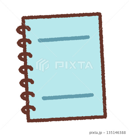 シンプルな水色のノートのイラスト シンプルな水色のノートのイラスト 135146388