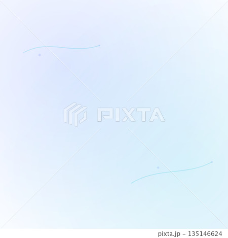 Soft pastel abstract background with minimal wavy cyan lines and small dots scattered across a light blue and white gradient evoking a serene digital space. 135146624