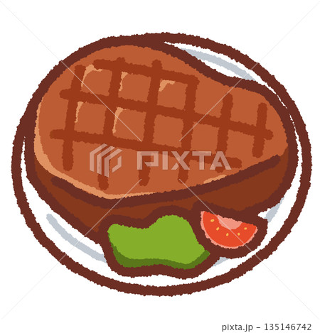 シンプルなステーキのイラスト 135146742