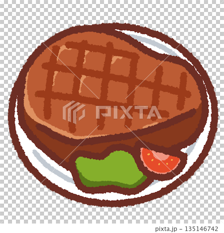 シンプルなステーキのイラスト 135146742