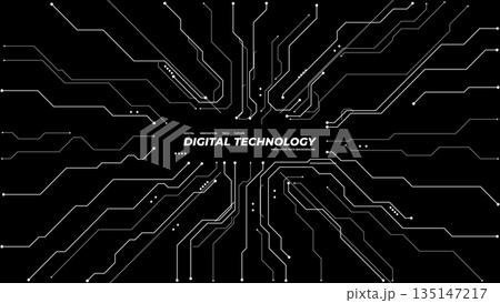 Modern PCB pattern on dark background with...のイラスト素材 [135147217] - PIXTA