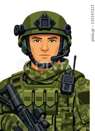 Modern Soldier Illustration 135147221
