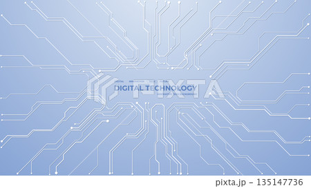 Futuristic circuit board design on clean backdrop. 135147736