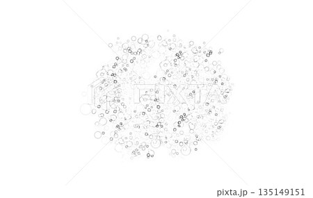 Abstract black and white circles pattern on white 135149151
