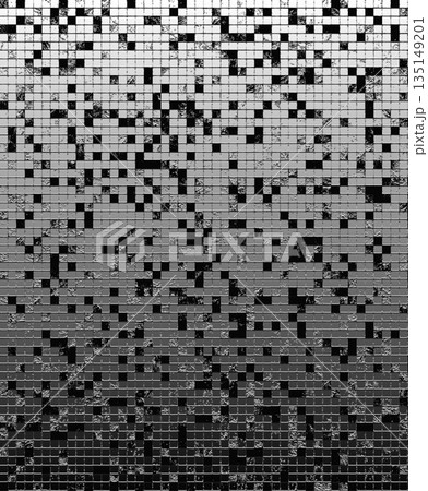 Digital data grid pattern showing black and white pixels 135149201