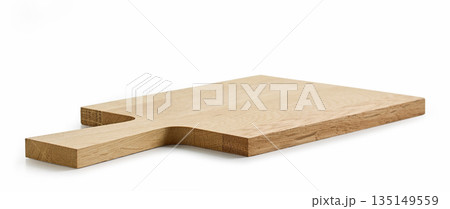 new empty wooden cutting board isolated on white 135149559